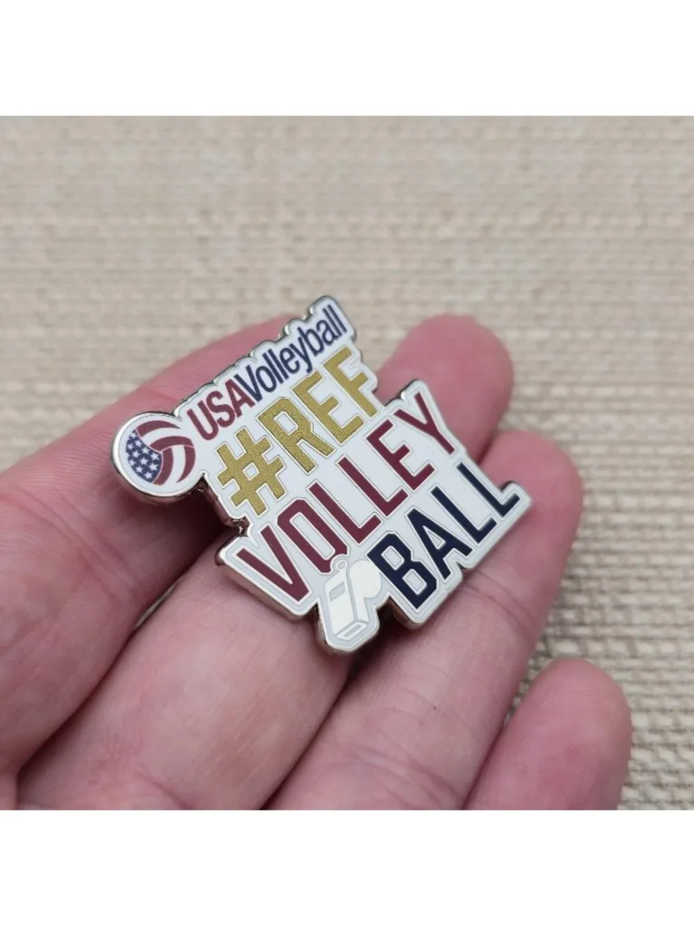USA Volleyball #REF Enamel Pin A8449